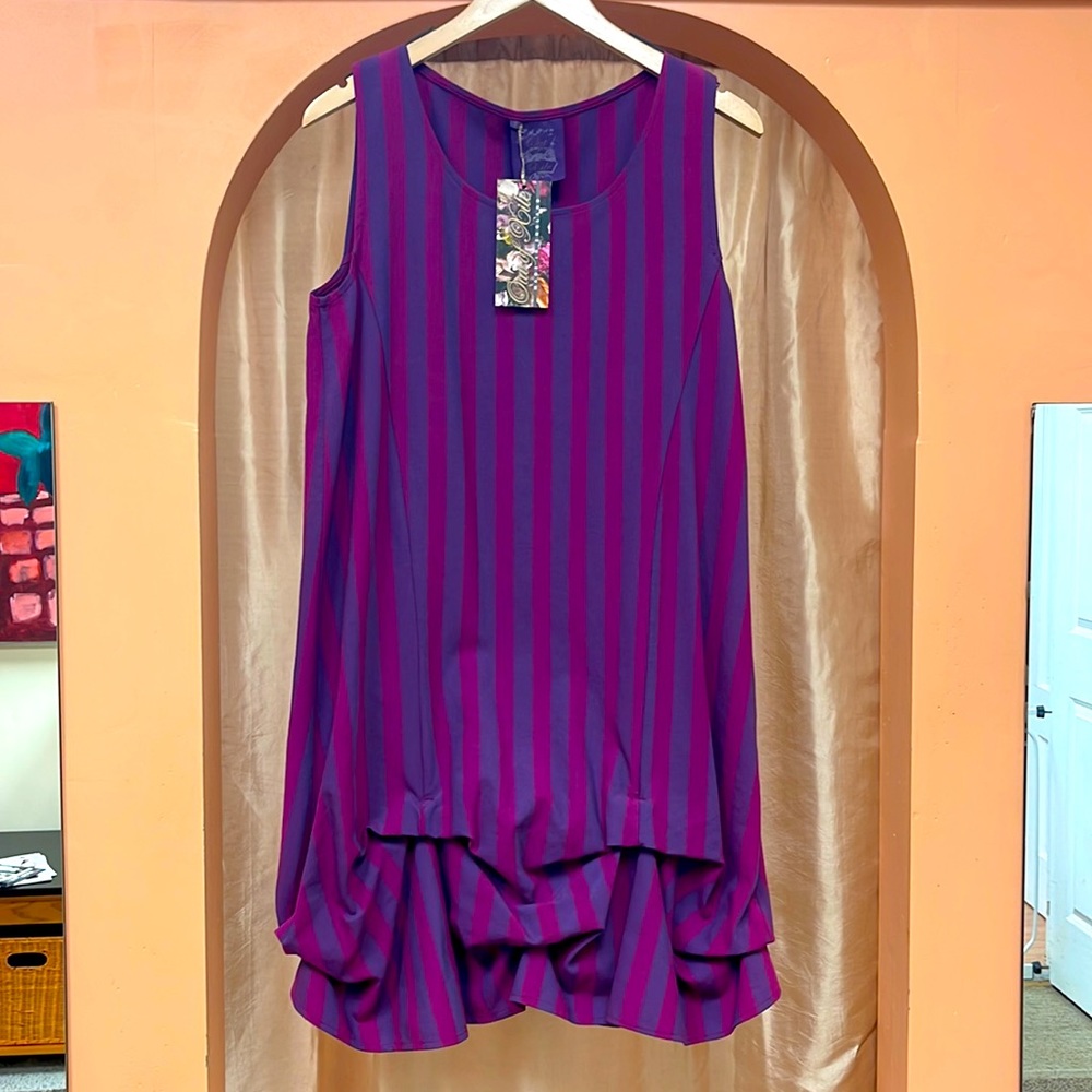 Out of Xile Tunic Dress in Fuchsia. Made in England.